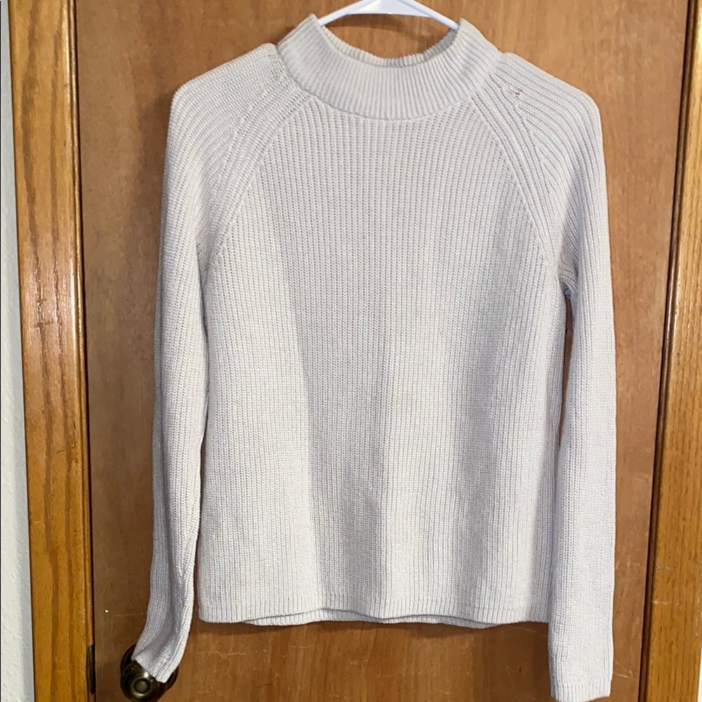 H&M Cream Cowl Neck Sweater with Ribbed Texture